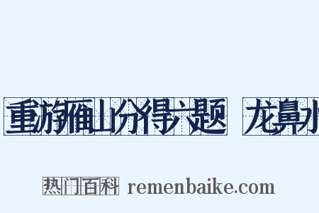 重游雁山分得六题·龙鼻水是什么意思的图片